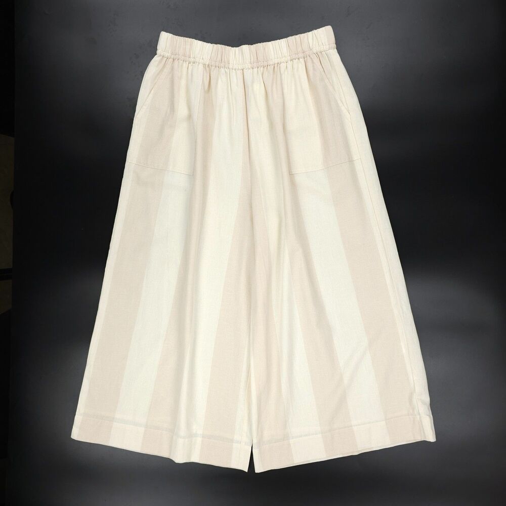 NWT Laude the Label Everyday Pant Ivory Stripe Resort Beachy Boho Lagenlook XXL